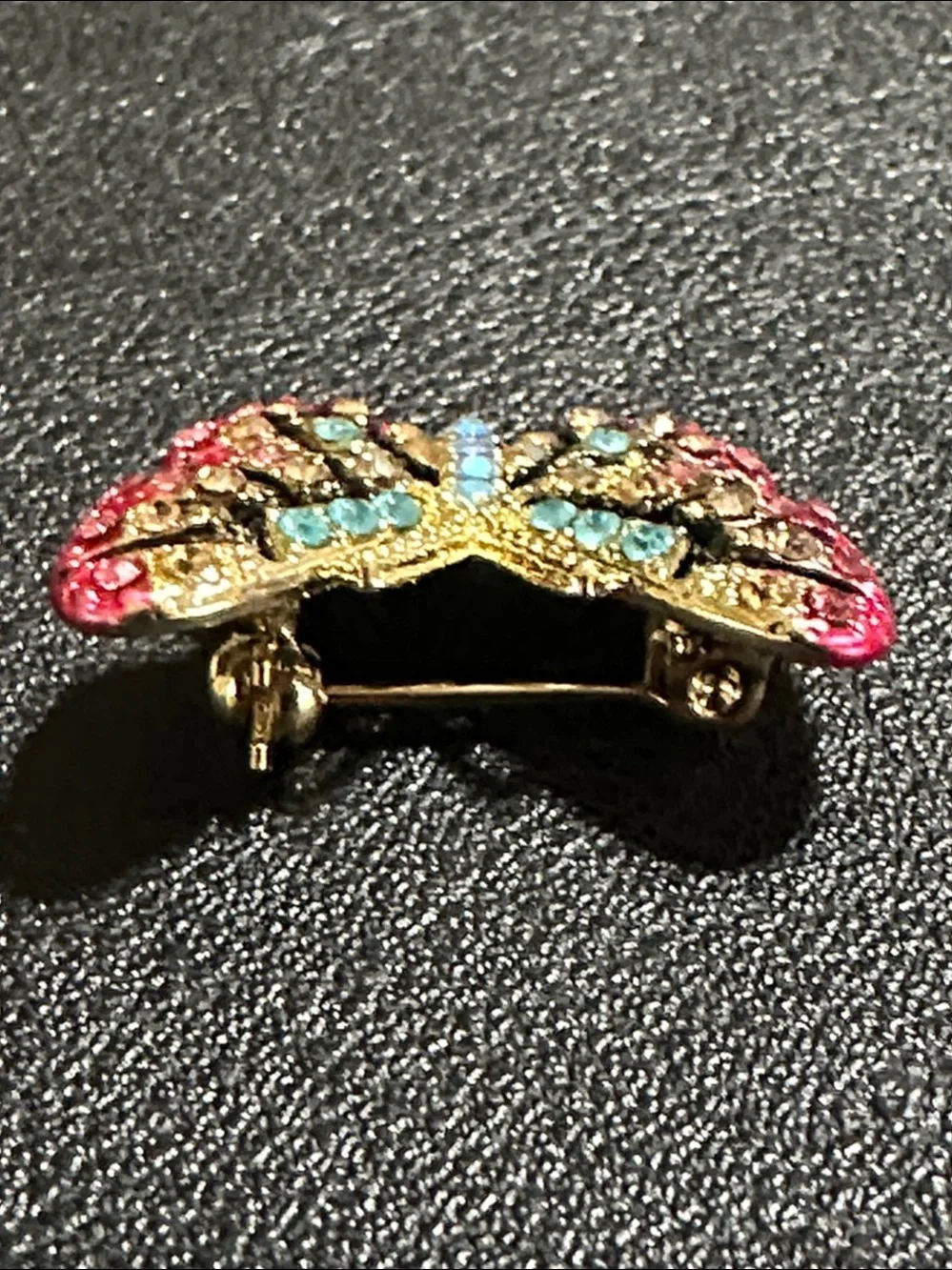 Roman 2017 Bereavement 18k Gold Plate & Crystal Accent Butterfly Brooch